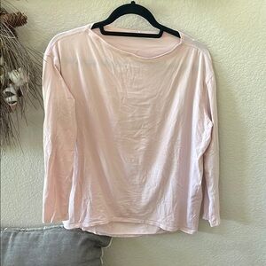 Lululemon Athletica Pink Relaxed Boat Neck Long Sleeve Tee